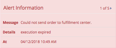 Error message: could not send order