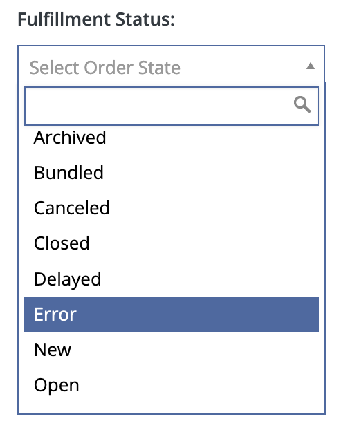 Filter orders by status.