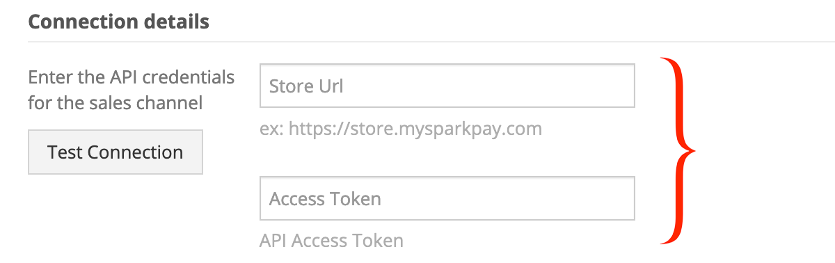 Spark Pay connection details - required