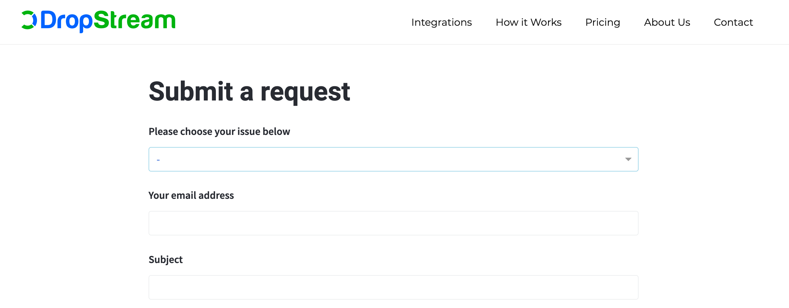 DropStream Support Request
