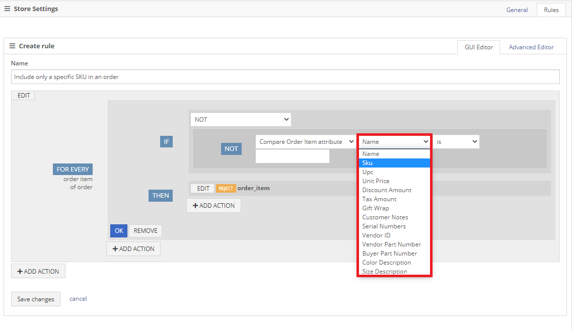 DropStream - Specify attribute and value