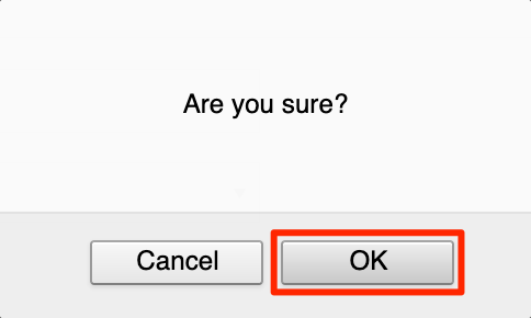 Click OK to confirm Store deletion.