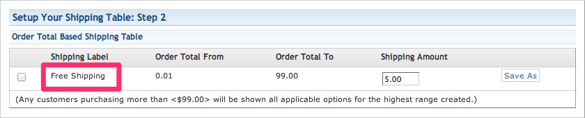 In your 1ShoppingCart admin panel, click Products, Setup Shipping.
Under Current Shipping Configuration, click the shipping configuration currently being used.
Take note of all options listed under the heading Shipping Label or Shipping Method.