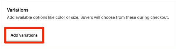 Click Add Variations.