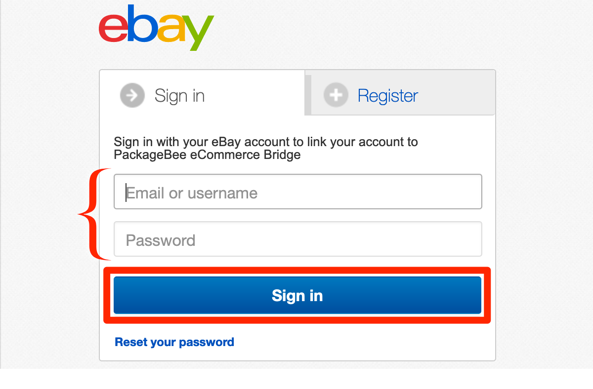 Log in to eBay.